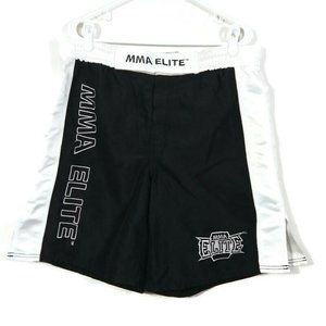 MMA Elite Men's Logo Spellout Board Shorts Swim Trunks White /Black Fit Size 36"